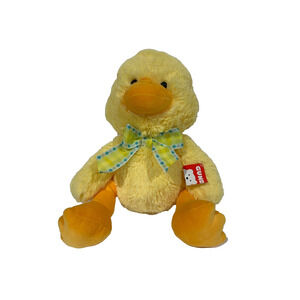 Gund Chick DuckYellow Easter Floral Bow Stuffed Animal Toy Plush 14 in WITH TAG